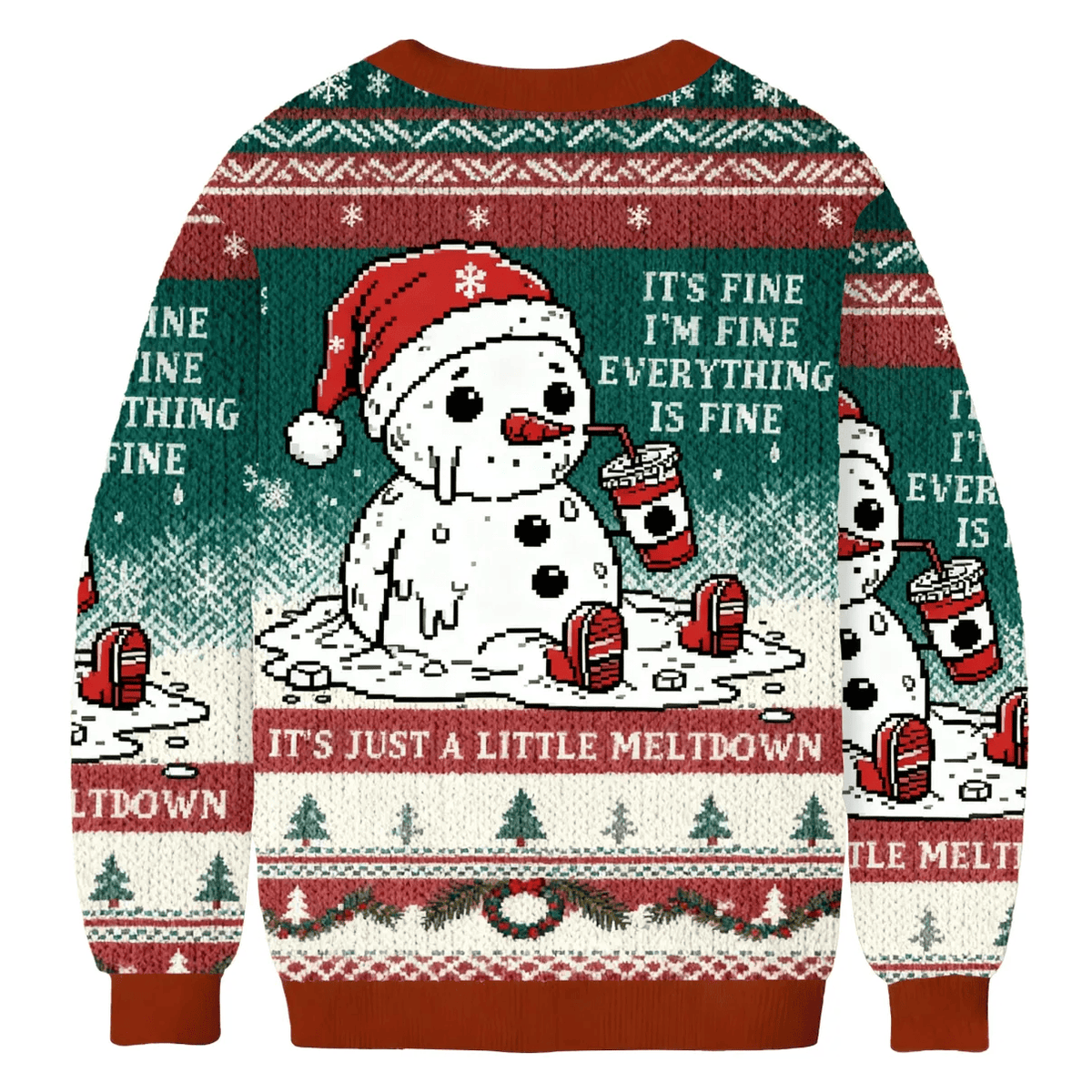 Mental Health It's Just A Little Meltdown Funny Ugly Sweater, Ugly Xmas Sweater, Christmas Ugly Sweatshirt