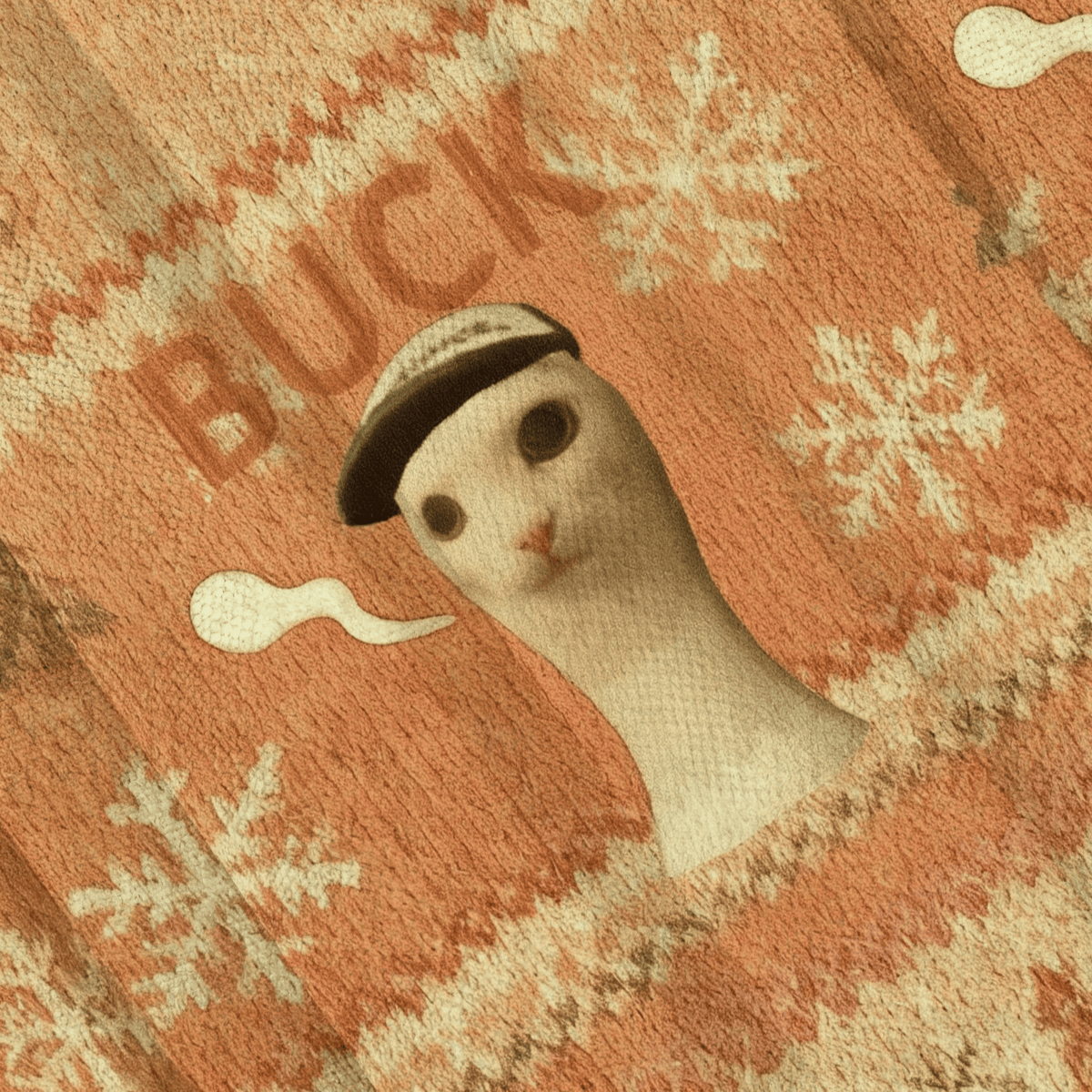 Cap Wearing Cat Buck Meme Funny Ugly Sweater, Ugly Xmas Sweater, Christmas Ugly Sweatshirt