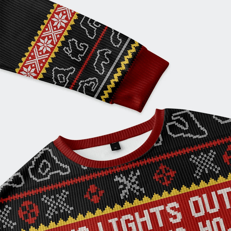 Festive Lights Out Racing Funny Ugly Sweater, Ugly Xmas Sweater, Christmas Ugly Sweatshirt