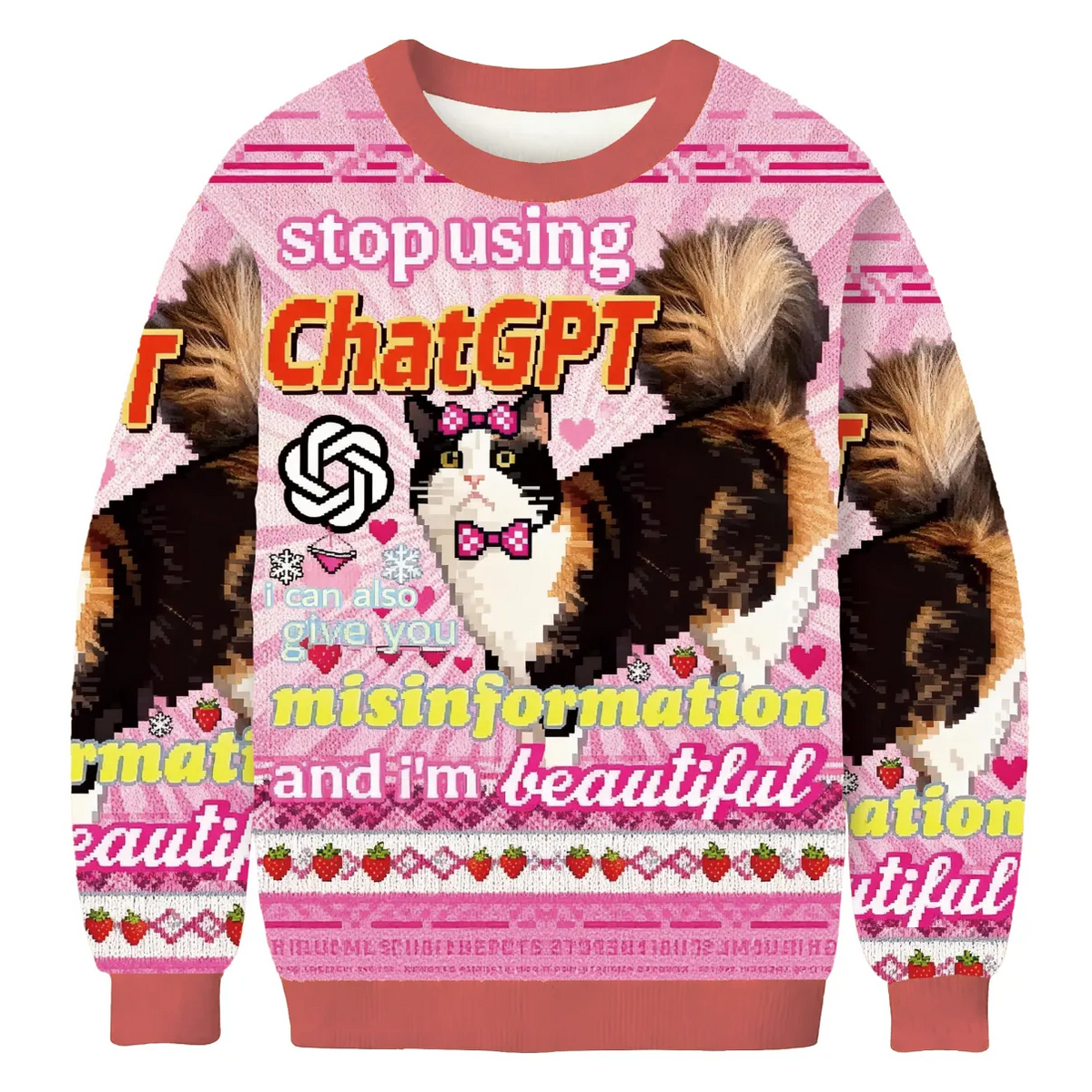 Stop Using ChatGPT Funny Ugly Sweater, Ugly Xmas Sweater, Christmas Ugly Sweatshirt