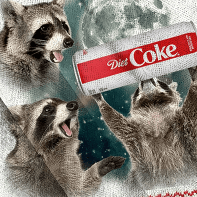 Raccoons With Diet Coke Funny Ugly Sweater, Ugly Xmas Sweater, Christmas Ugly Sweatshirt