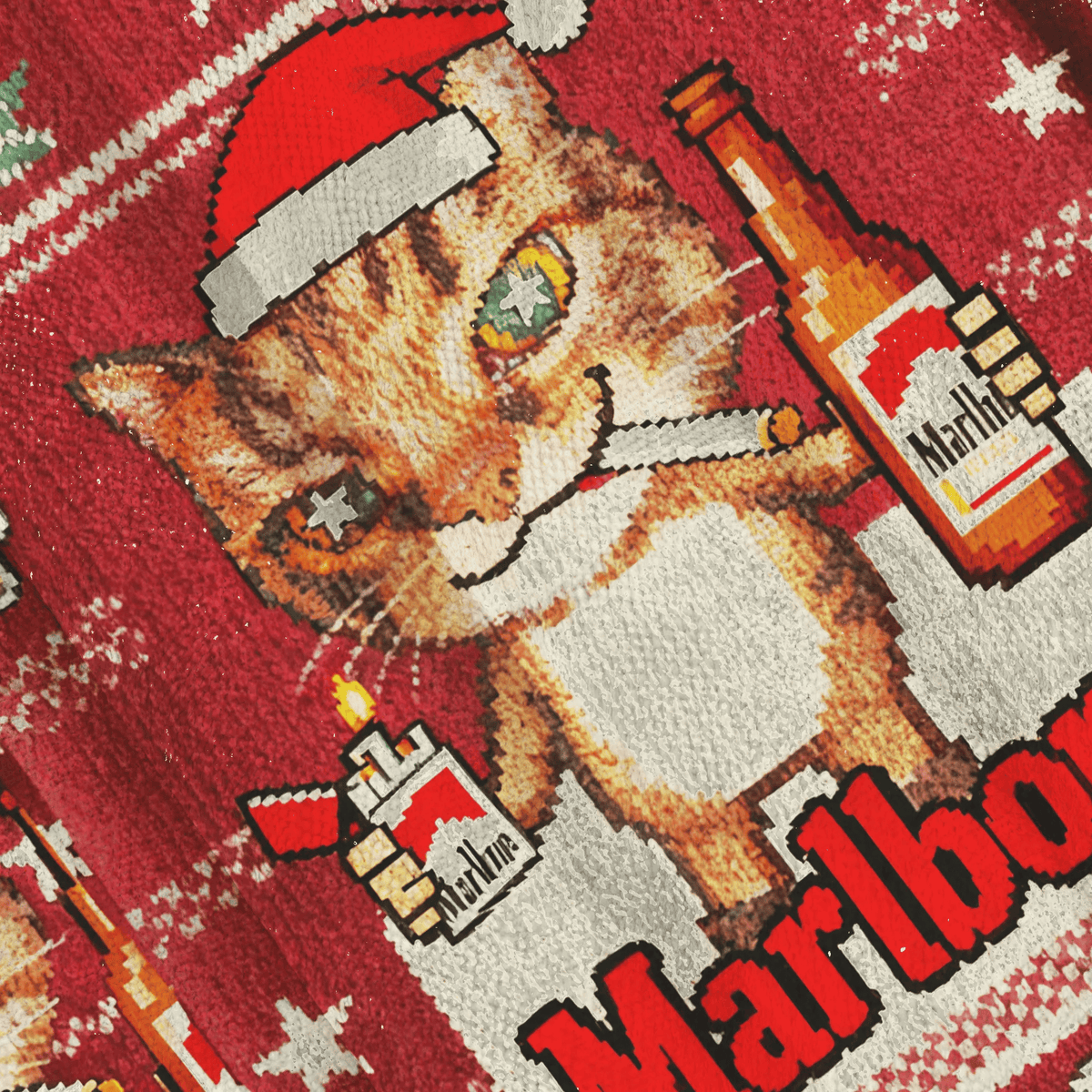 Red Funny Smoking Cat Meme Funny Ugly Sweater, Ugly Xmas Sweater, Christmas Ugly Sweatshirt