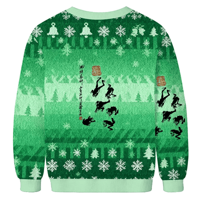 Retro Japan Frog Funny Ugly Sweater, Ugly Xmas Sweater, Christmas Ugly Sweatshirt