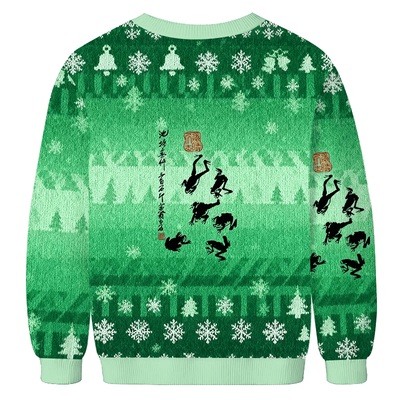 Retro Japan Frog Funny Ugly Sweater, Ugly Xmas Sweater, Christmas Ugly Sweatshirt