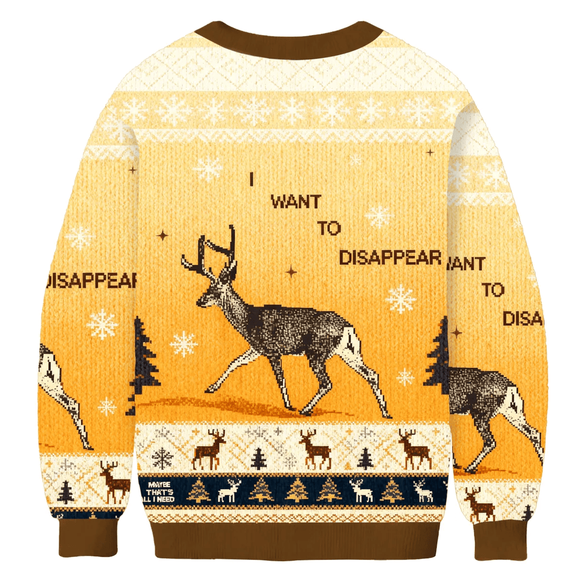 I Want To Transform Into A Deer Yellow Funny Ugly Sweater, Ugly Xmas Sweater, Christmas Ugly Sweatshirt