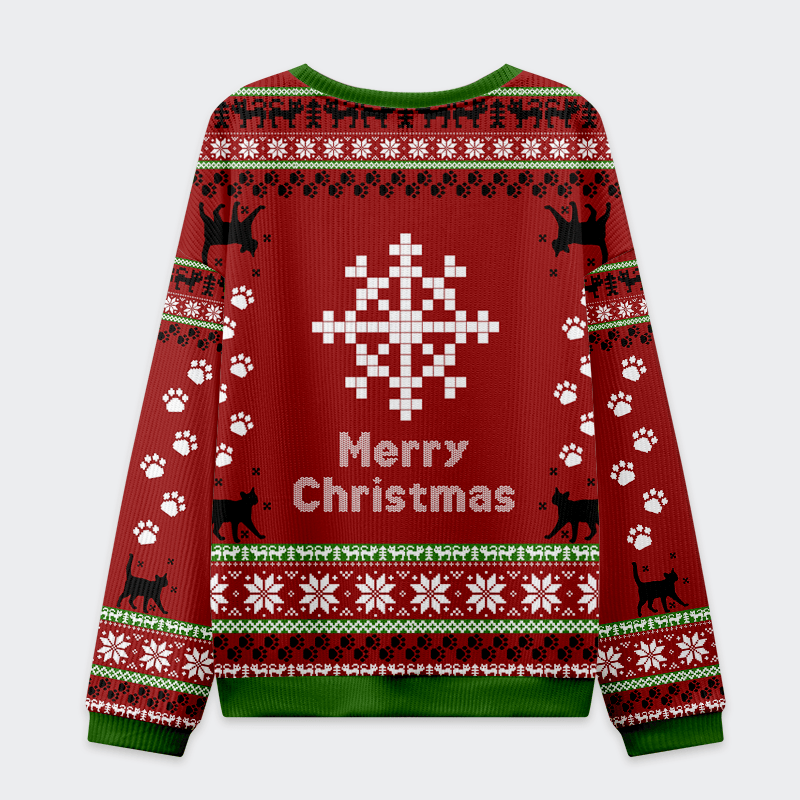 Cat Everything is fine Funny Ugly Sweater, Ugly Xmas Sweater, Christmas Ugly Sweatshirt