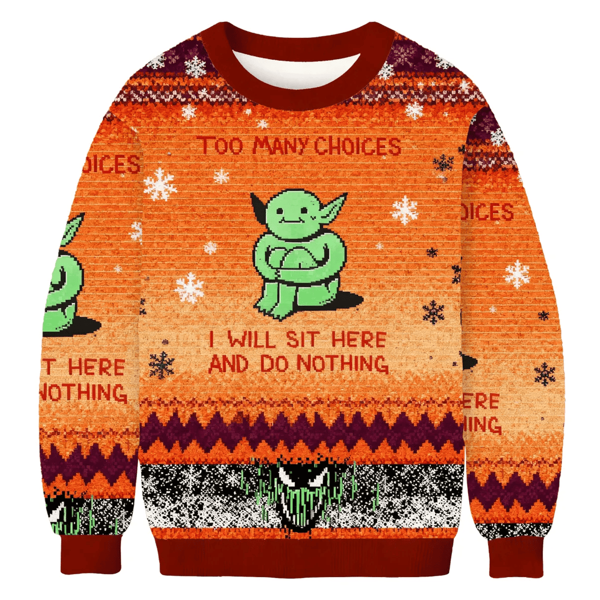 Goblin’s Choice Fatigue I’ll Just Sit Here Funny Ugly Sweater, Ugly Xmas Sweater, Christmas Ugly Sweatshirt
