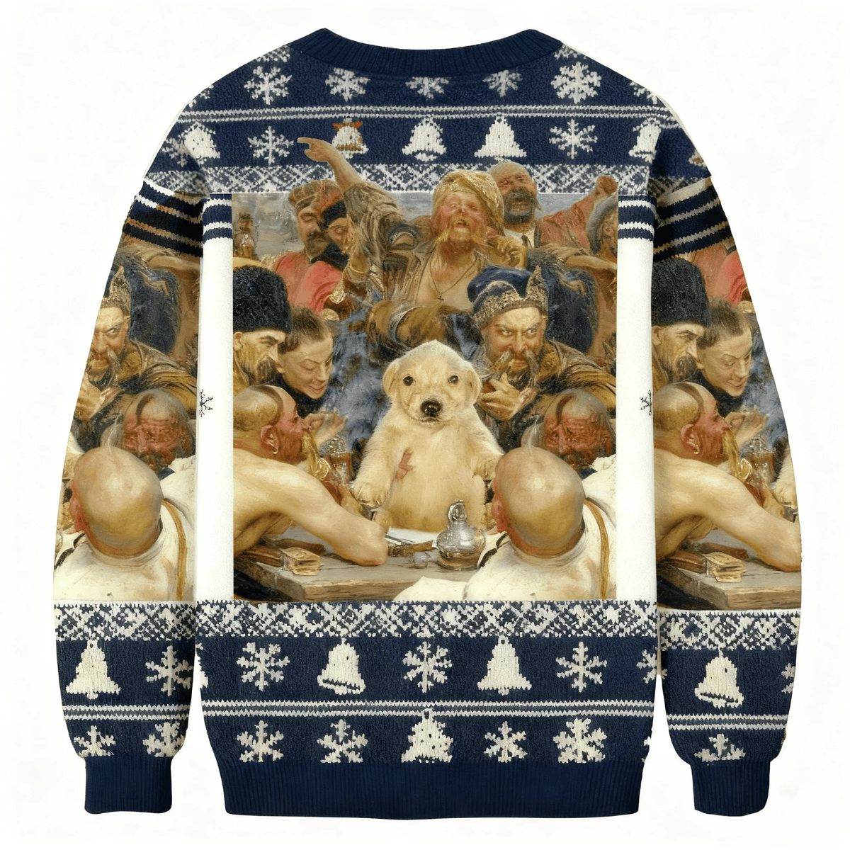 Puppy In The Middle Of A Medieval Group Scene Ugly Sweater, Ugly Xmas Sweater, Christmas Ugly Sweatshirt