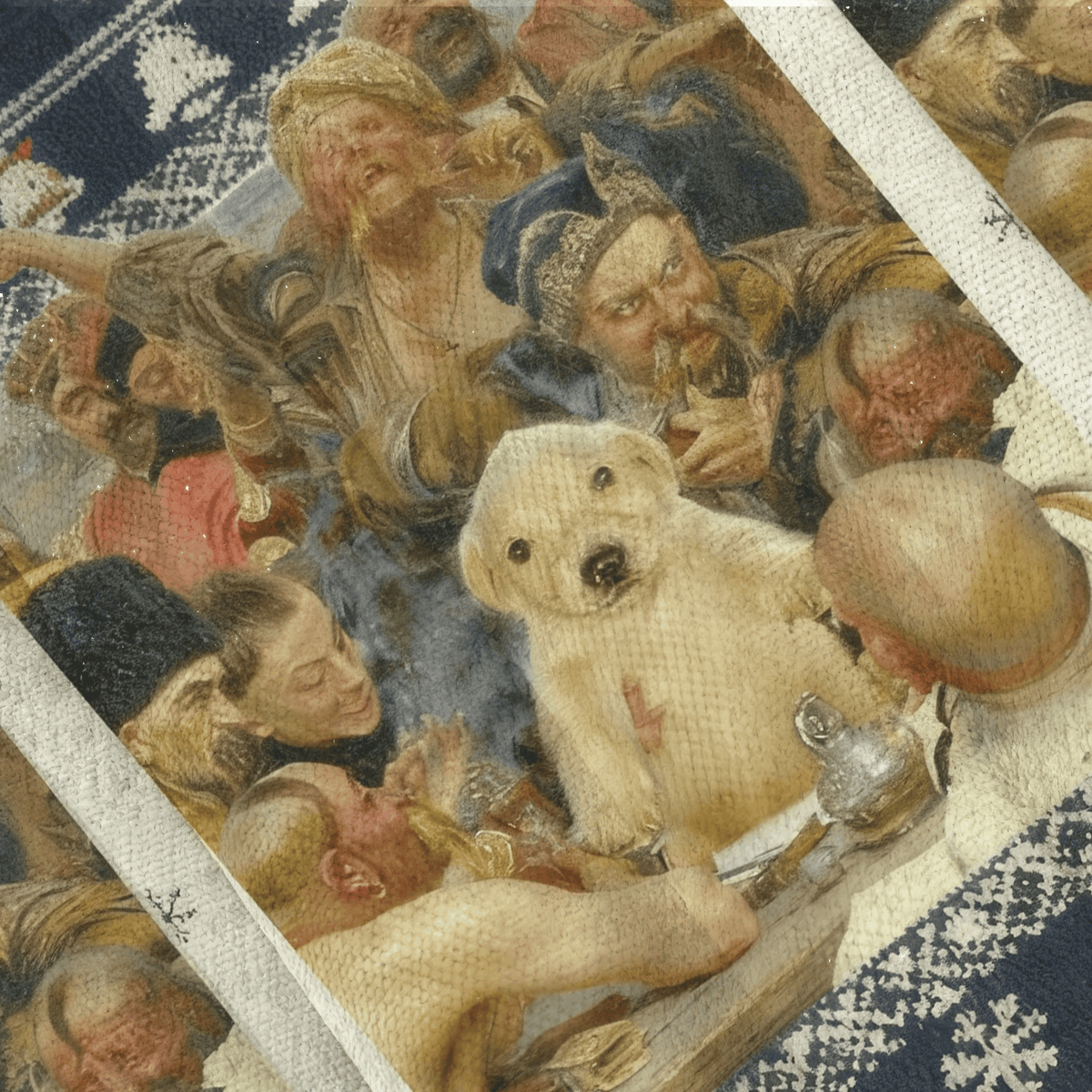 Puppy In The Middle Of A Medieval Group Scene Ugly Sweater, Ugly Xmas Sweater, Christmas Ugly Sweatshirt