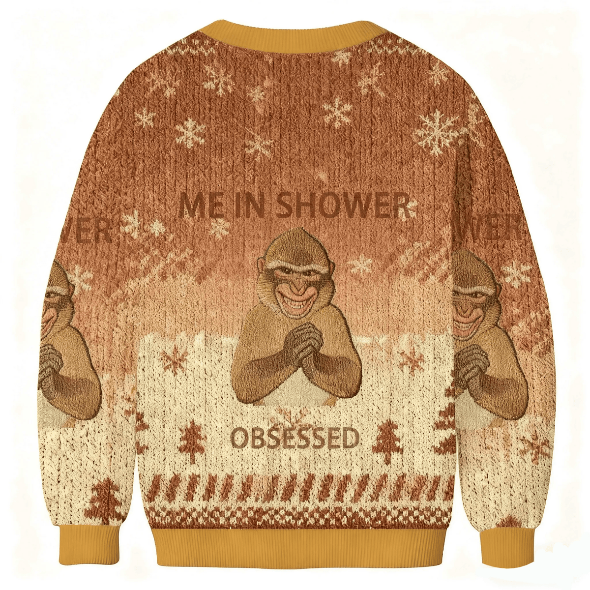 Me In Shower Obsessed Monkey Funny Ugly Sweater, Ugly Xmas Sweater, Christmas Ugly Sweatshirt