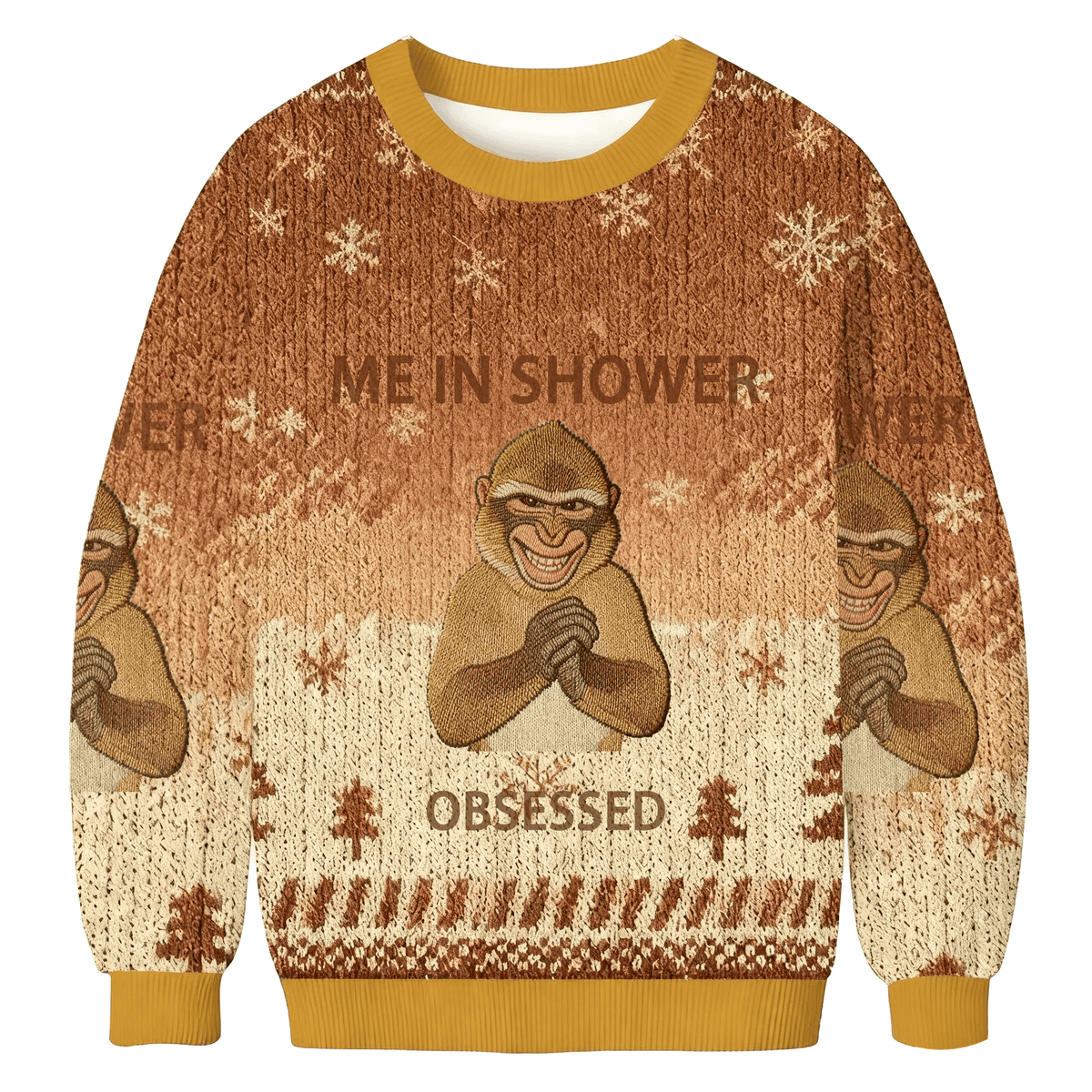 Me In Shower Obsessed Monkey Funny Ugly Sweater, Ugly Xmas Sweater, Christmas Ugly Sweatshirt