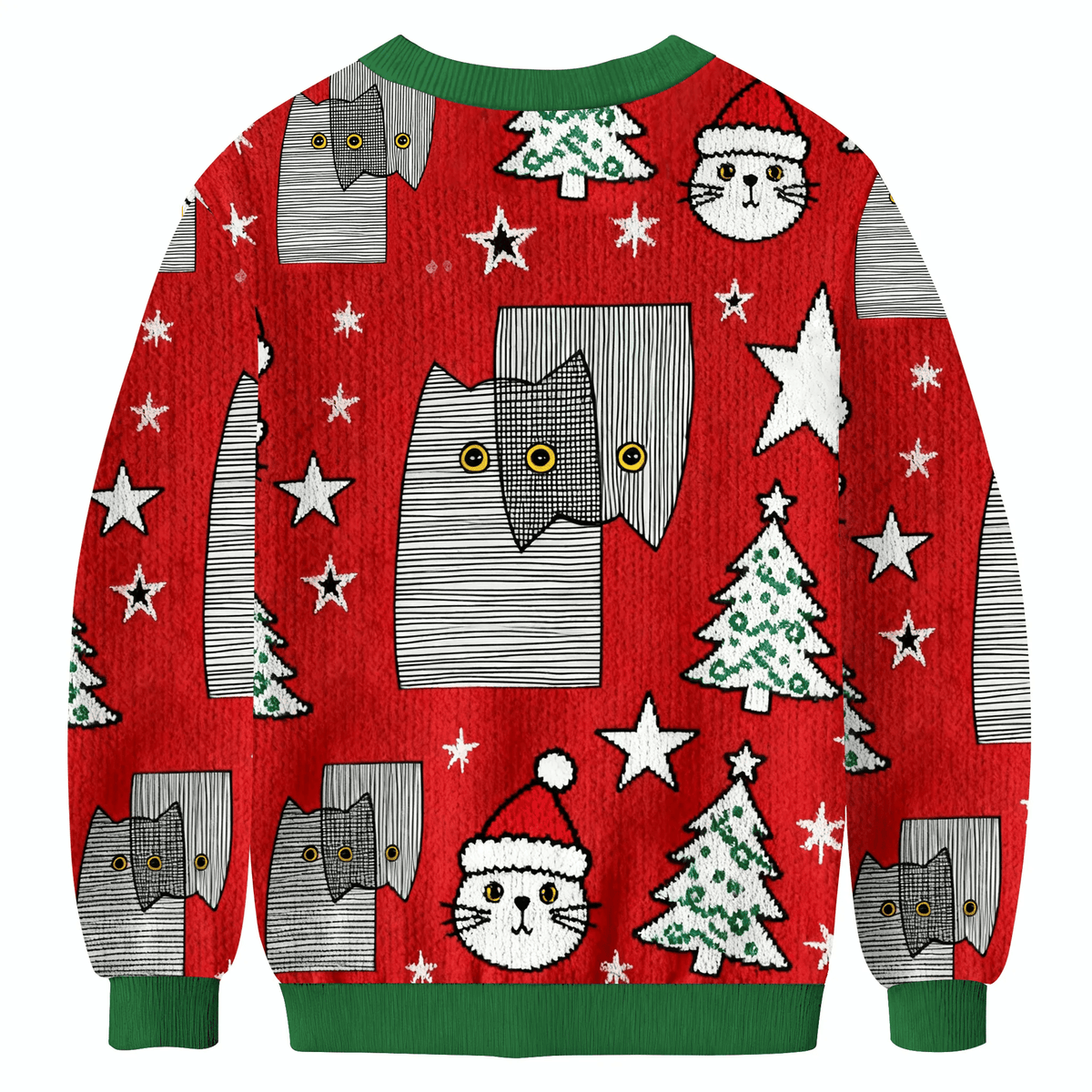 Funny Line Cat Funny Ugly Sweater, Ugly Xmas Sweater, Christmas Ugly Sweatshirt