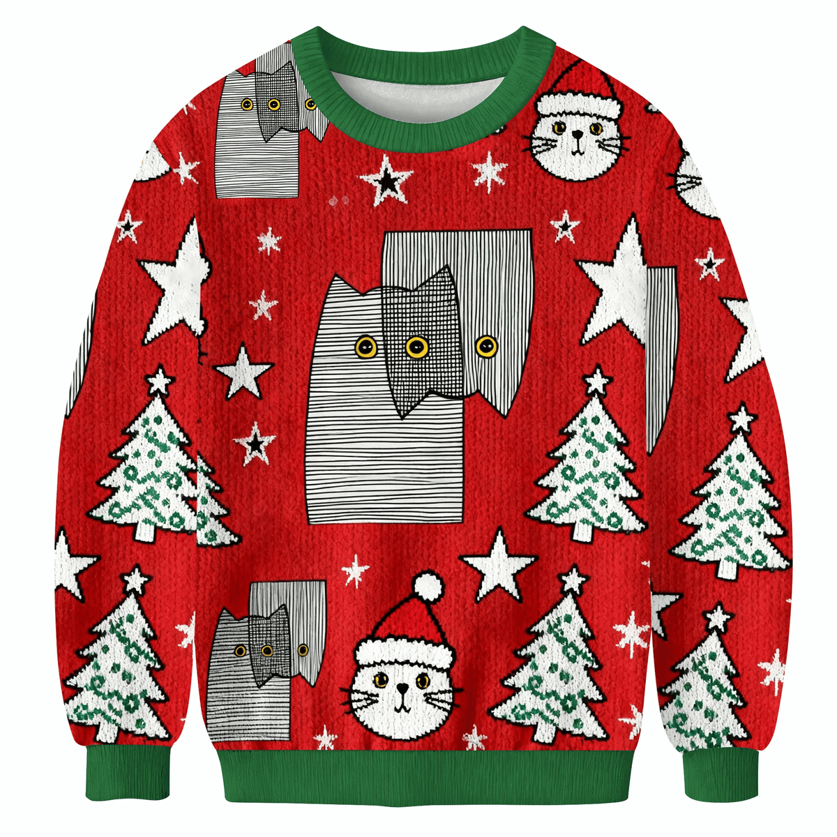 Funny Line Cat Funny Ugly Sweater, Ugly Xmas Sweater, Christmas Ugly Sweatshirt
