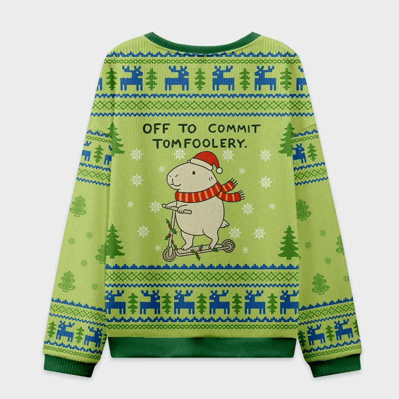 Capybara Is Ready To Do Something Bad Funny Ugly Sweater, Ugly Xmas Sweater, Christmas Ugly Sweatshirt