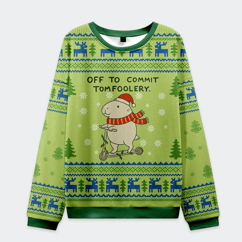 Capybara Is Ready To Do Something Bad Funny Ugly Sweater, Ugly Xmas Sweater, Christmas Ugly Sweatshirt