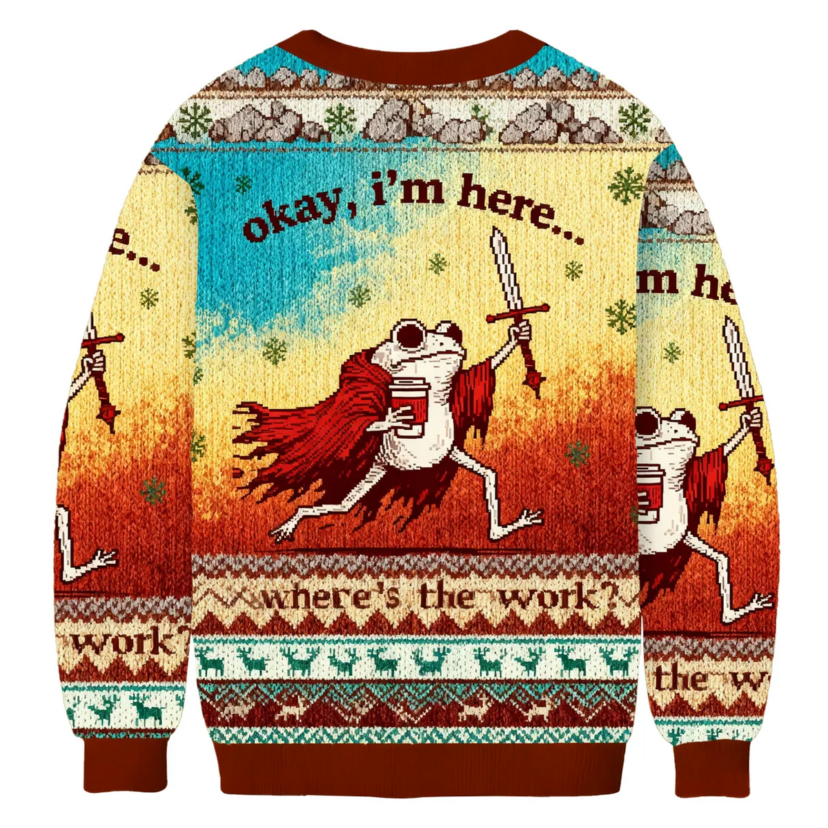 Funny Frog Worker Funny Ugly Sweater, Ugly Xmas Sweater, Christmas Ugly Sweatshirt