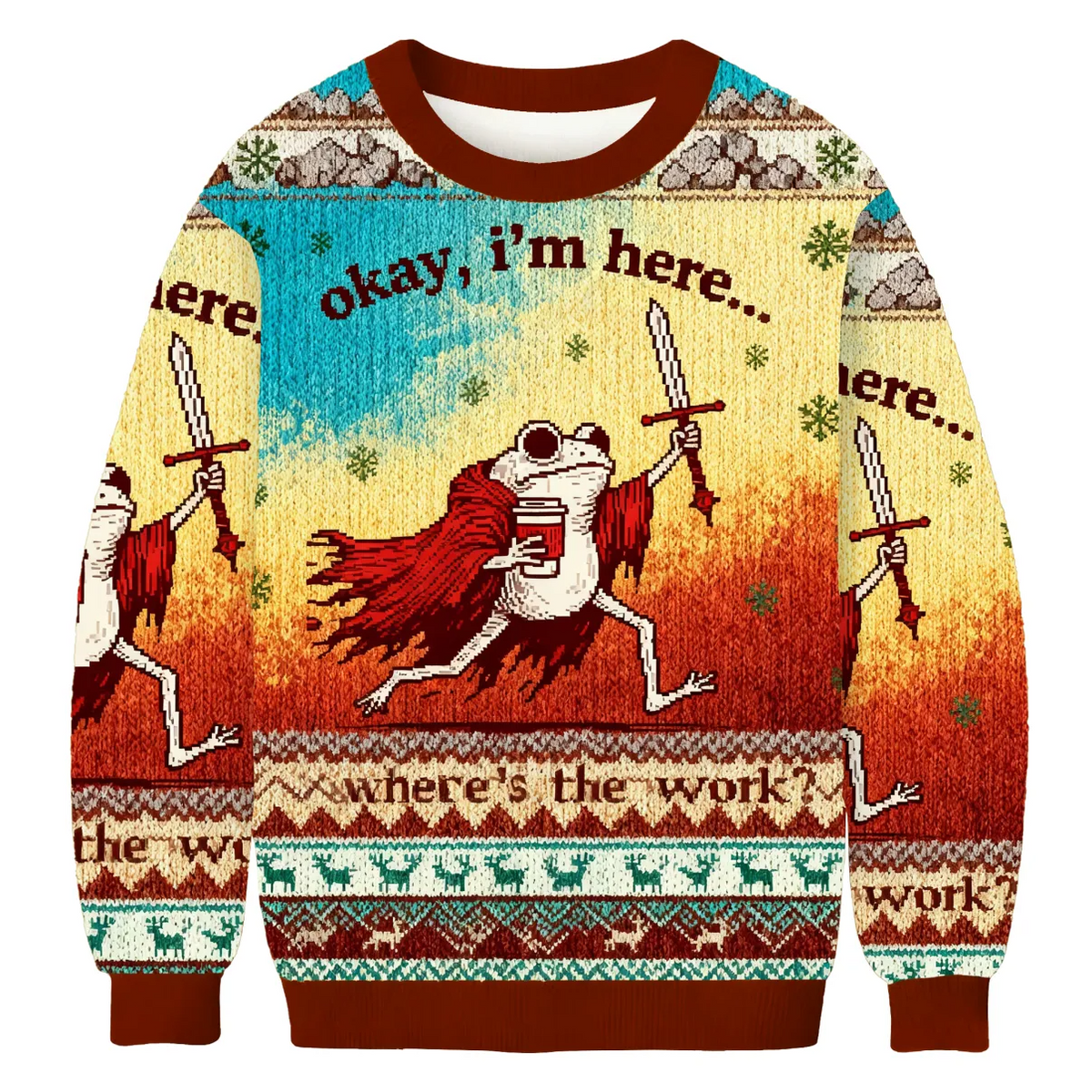 Funny Frog Worker Funny Ugly Sweater, Ugly Xmas Sweater, Christmas Ugly Sweatshirt