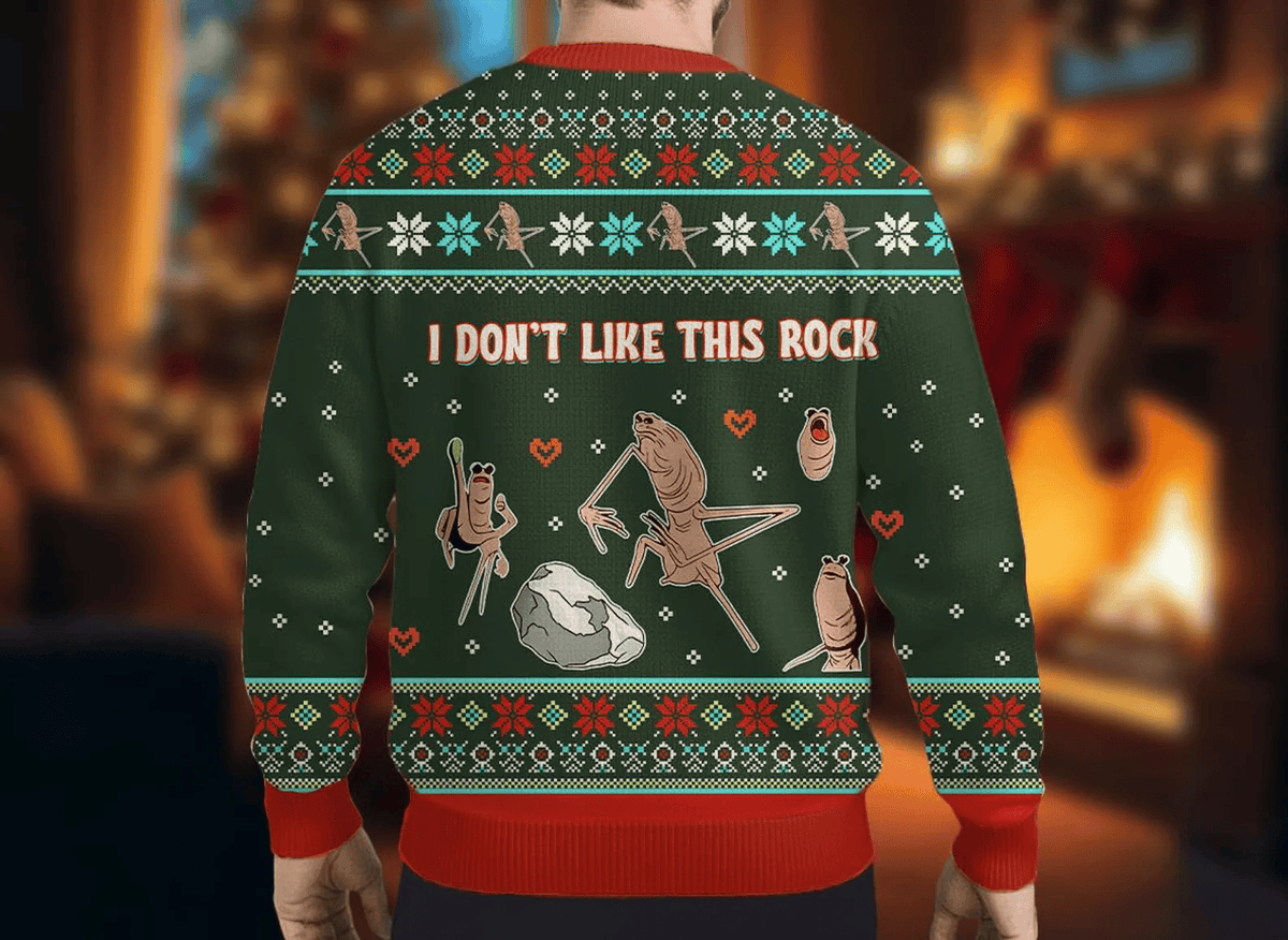 Marcus The Worm I Don’t Like This Rock Ugly Sweater, Funny Ugly Christmas Sweater, Christmas Ugly Sweatshirt