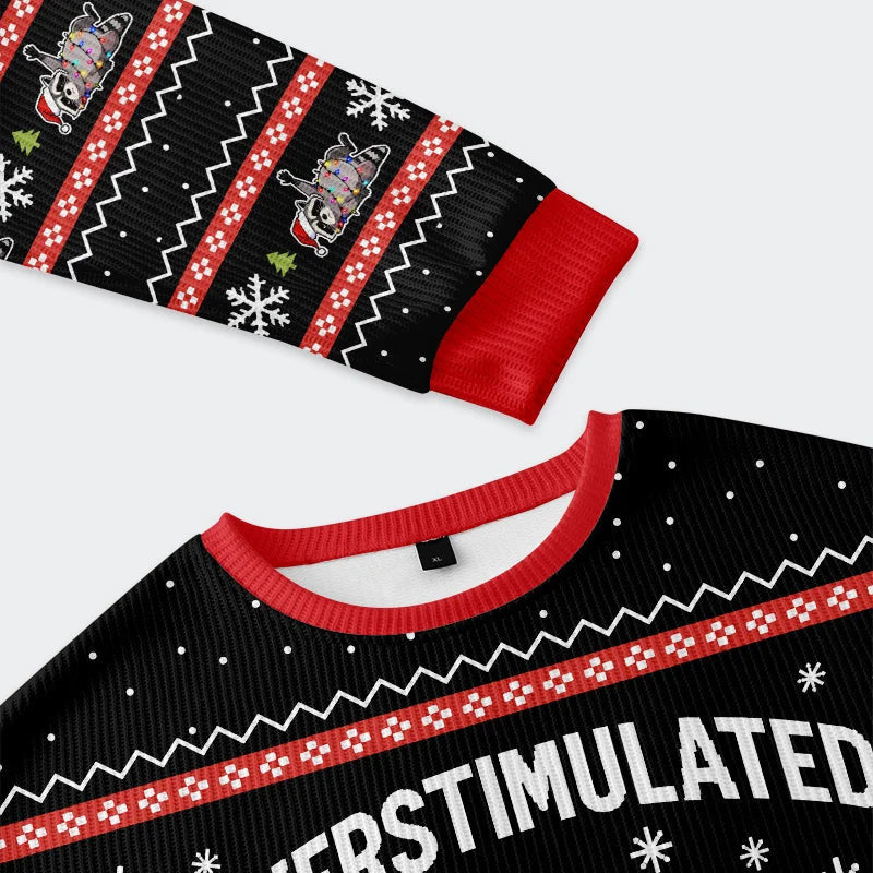 Raccoon Tangled In LED Strip Light Ugly Sweater, Ugly Xmas Sweater, Christmas Ugly Sweatshirt