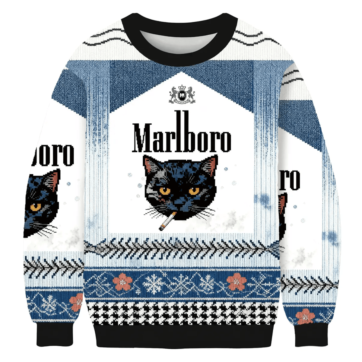 Smoking Cat Christmas Funny Ugly Sweater, Ugly Xmas Sweater, Christmas Ugly Sweatshirt