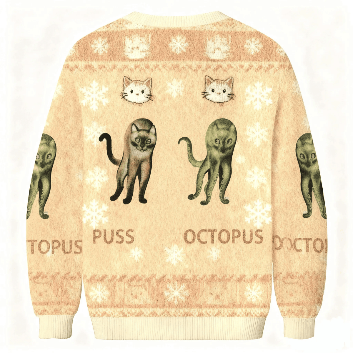 Puss And Octopus Hybrid Meme Funny Ugly Sweater, Ugly Xmas Sweater, Christmas Ugly Sweatshirt