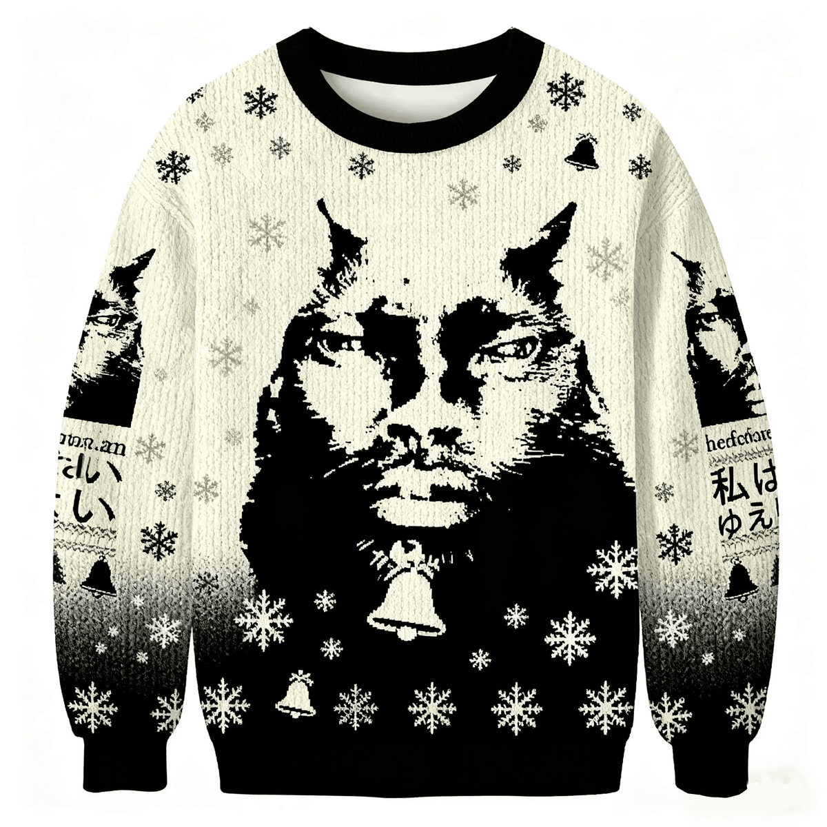 Cat-Man Hybrid Portrait Funny Ugly Sweater, Ugly Xmas Sweater, Christmas Ugly Sweatshirt