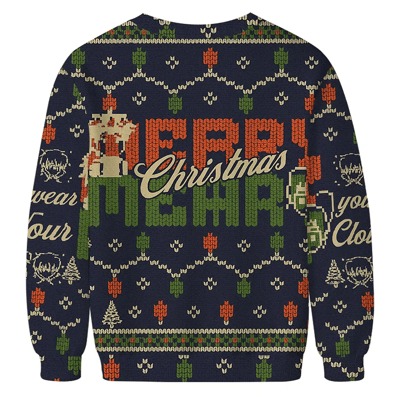 Merry Christmas Vintage Christmas Sweater, Ugly Xmas Sweater, Christmas Ugly Sweatshirt