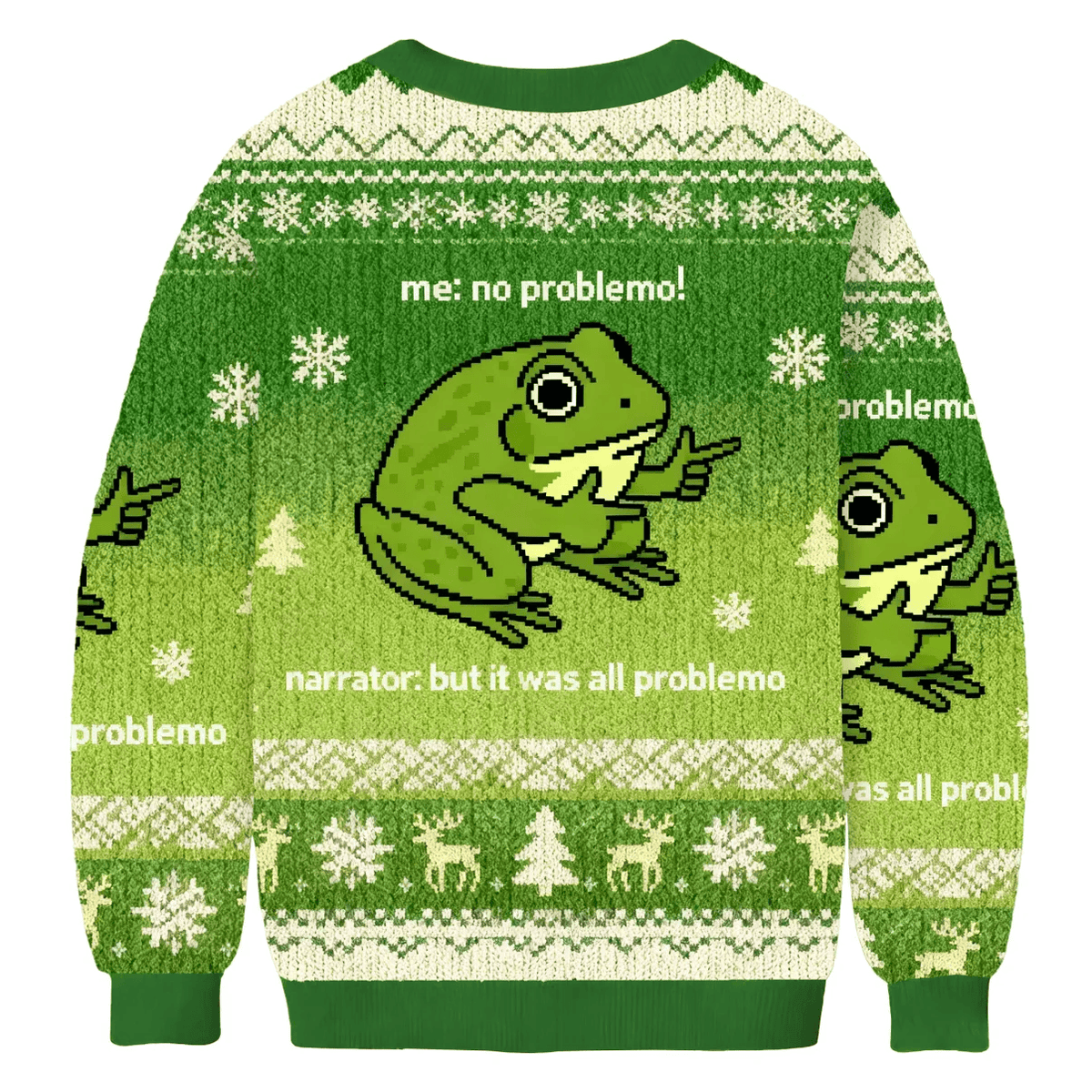 Funny Frog Me No Problemo Narrator Funny Ugly Sweater, Ugly Xmas Sweater, Christmas Ugly Sweatshirt