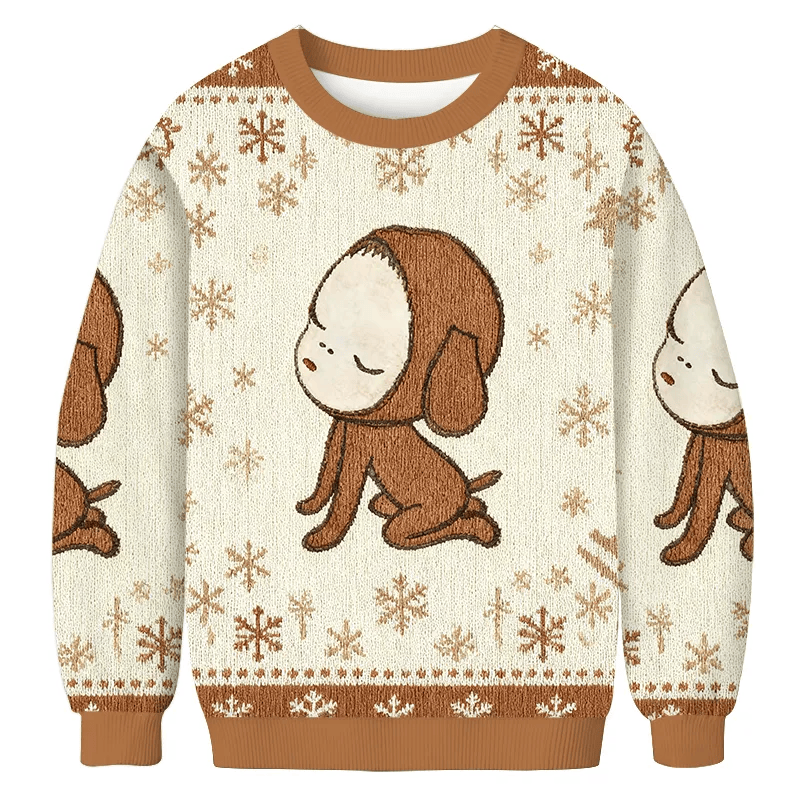 Abandoned Puppy Waiting Vintage Christmas Sweater, Ugly Xmas Sweater, Christmas Ugly Sweatshirt