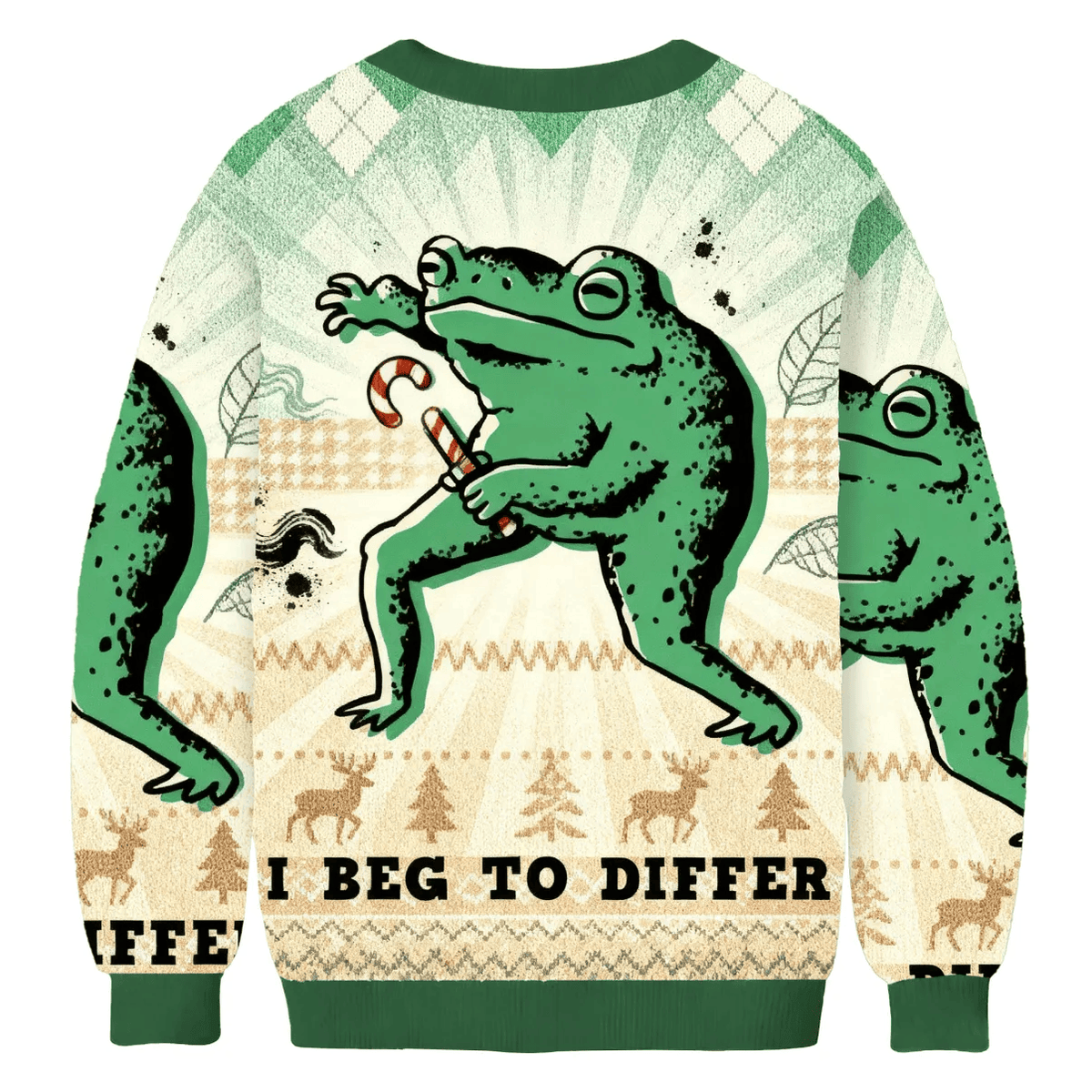 I Beg To Differ Funny Frog Funny Ugly Sweater, Ugly Xmas Sweater, Christmas Ugly Sweatshirt