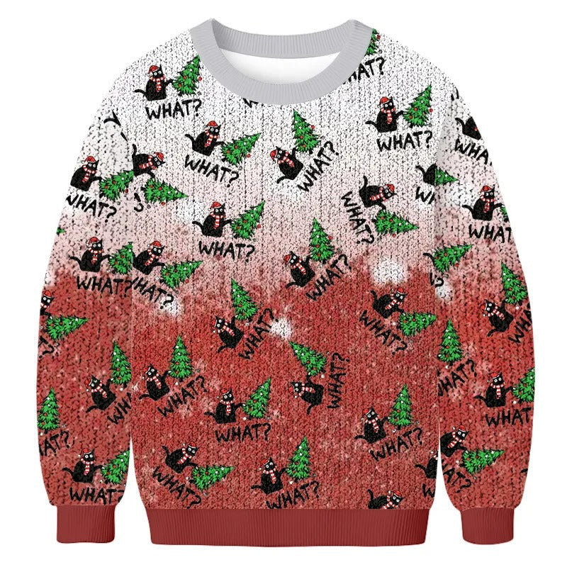 Funny Cat What Ugly Sweater, Funny Ugly Christmas Sweater, Xmas Ugly Sweatshirt, Gift For Cat Lovers