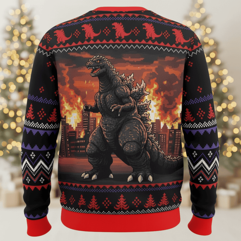 Godzilla Funny Meme Ugly Sweater, Funny Ugly Christmas Sweater, Christmas Ugly Sweatshirt