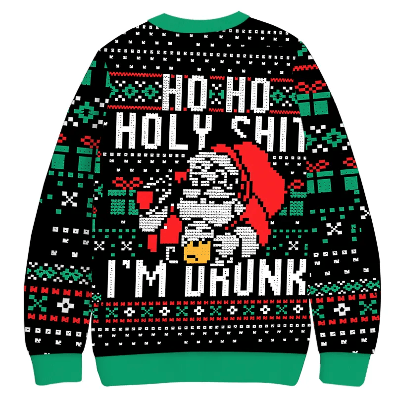I'm Drunk Santa Claus Christmas Ugly Sweatshirt, Vintage Christmas Sweater, Ugly Xmas Sweater