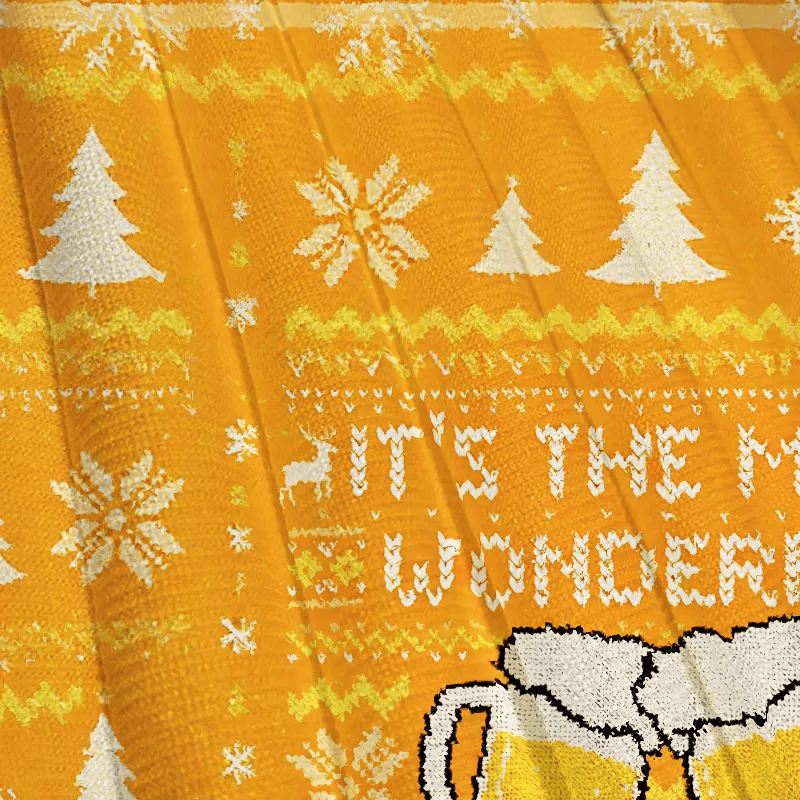 It's the Most Wonderful Time For a Beer Christmas Ugly Sweatshirt, Vintage Christmas Sweater, Ugly Xmas Sweater