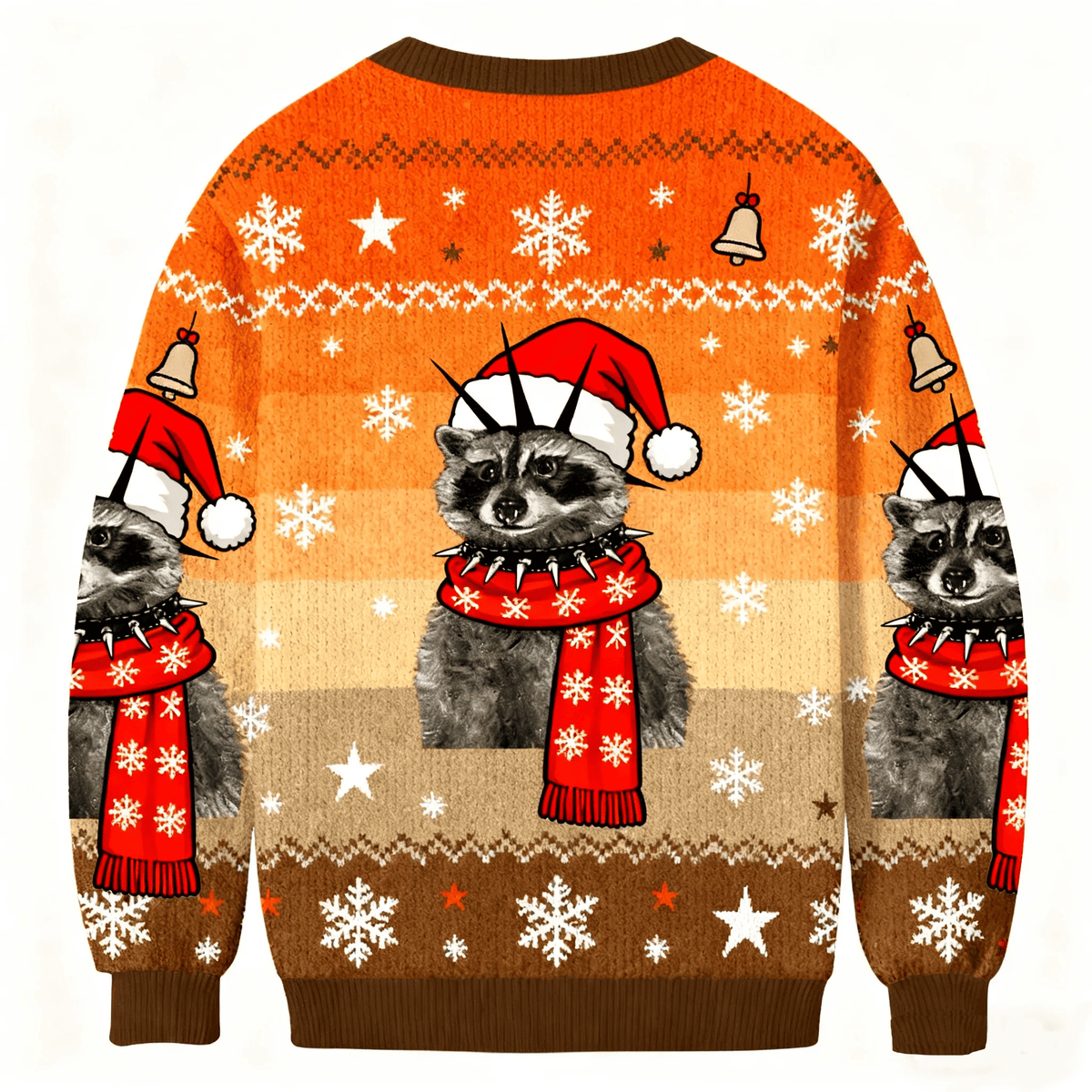 Punk Raccoon With Mohawk And Spiked Collar Funny Ugly Sweater, Ugly Xmas Sweater, Christmas Ugly Sweatshirt