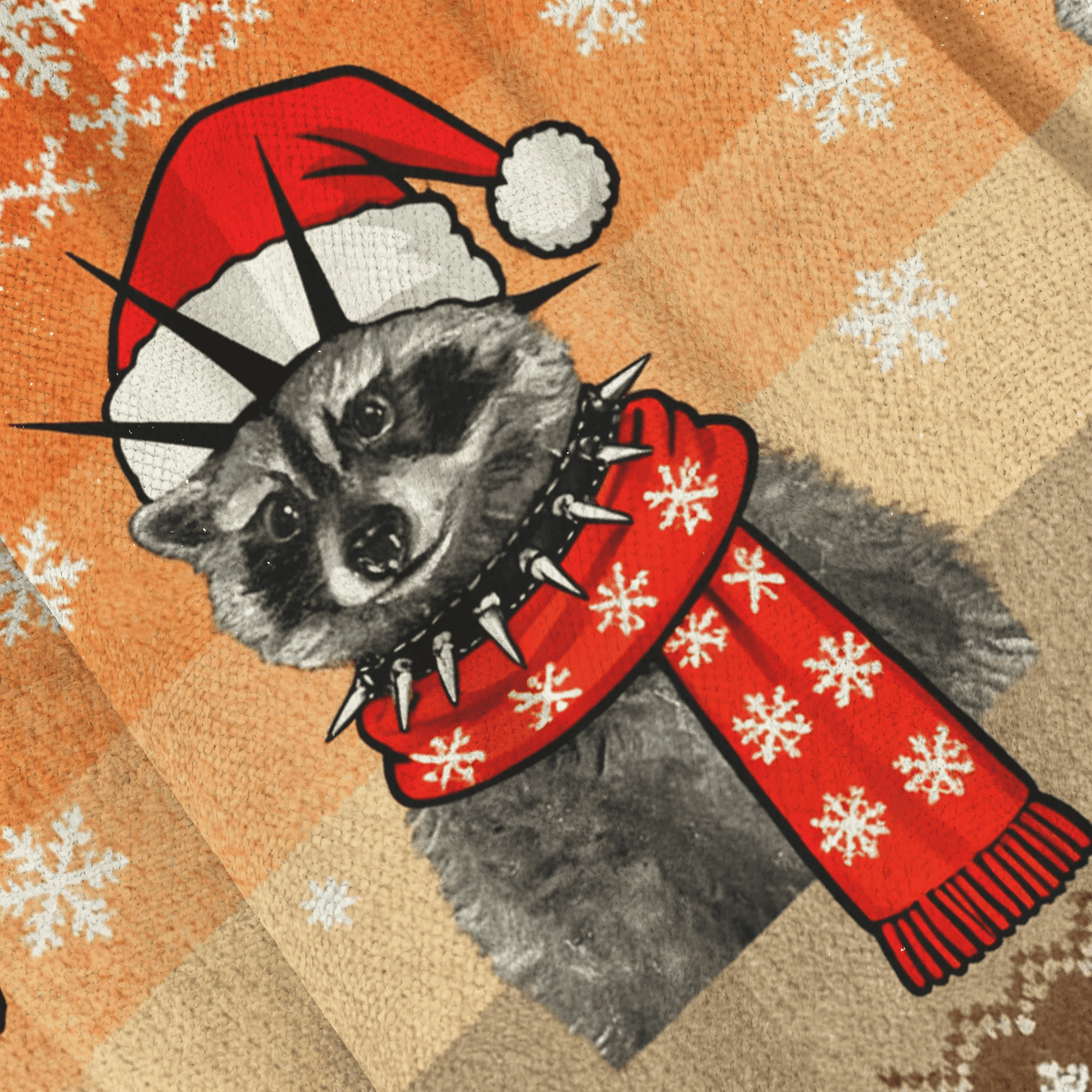 Punk Raccoon With Mohawk And Spiked Collar Funny Ugly Sweater, Ugly Xmas Sweater, Christmas Ugly Sweatshirt
