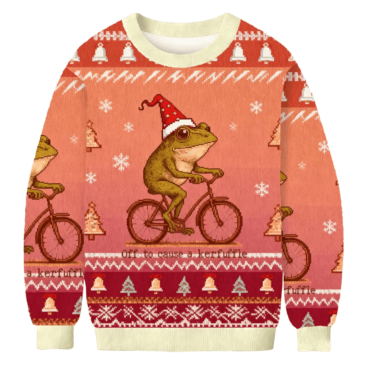 Off To Cause A Kerfuffle Frog Funny Ugly Sweater, Ugly Xmas Sweater, Christmas Ugly Sweatshirt