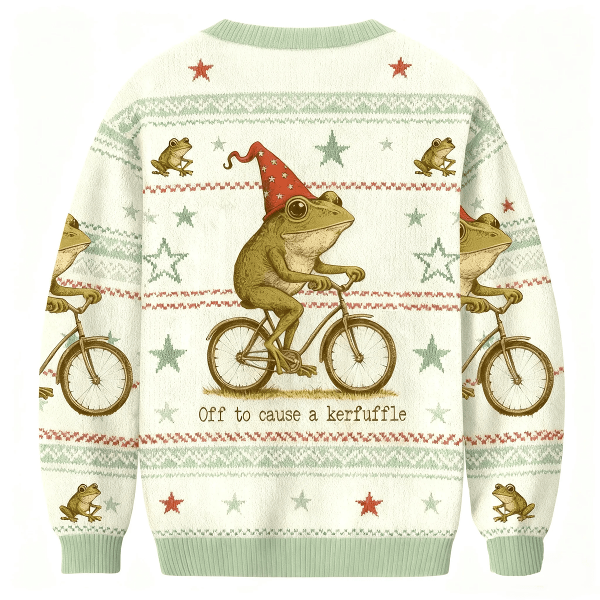 Off To Cause A Kerfuffle Funny Frog Funny Ugly Sweater, Ugly Xmas Sweater, Christmas Ugly Sweatshirt