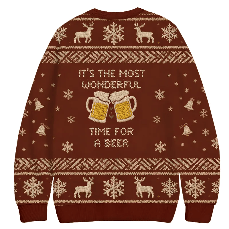 It's The Most Wonderful Time For a Beer Ugly Sweater, Funny Christmas Ugly Sweatshirt, Xmas Ugly Sweater, Beer Lover Gifts