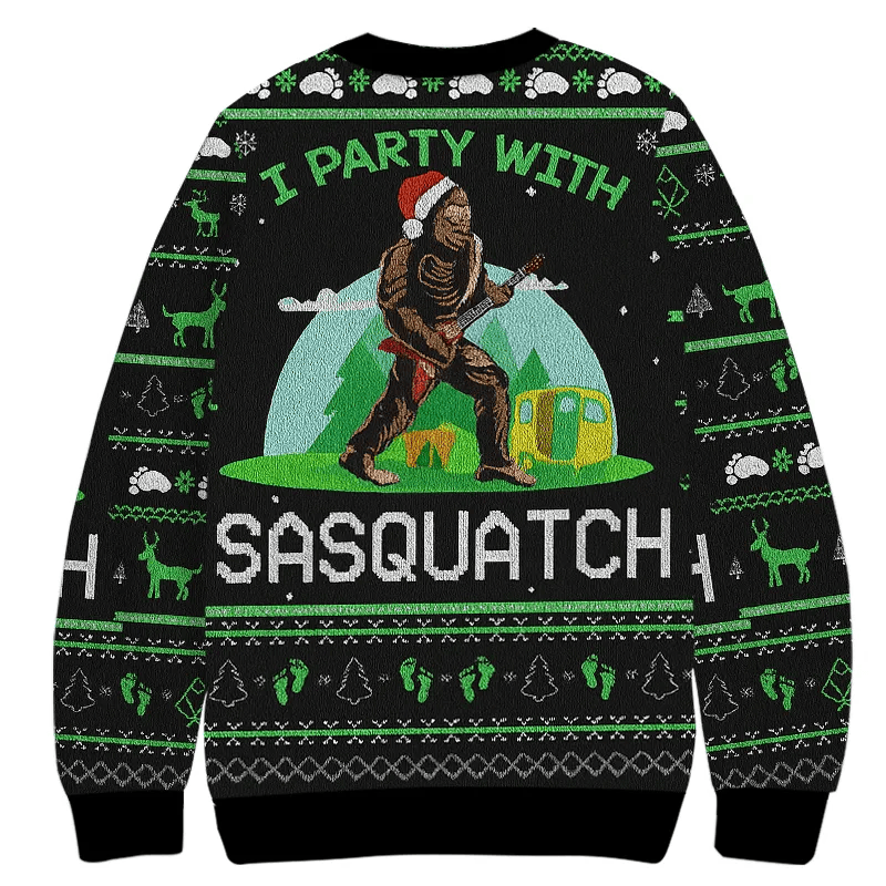 Santa Hat Bigfoot Vintage Christmas Sweater, Ugly Xmas Sweater, Christmas Ugly Sweatshirt