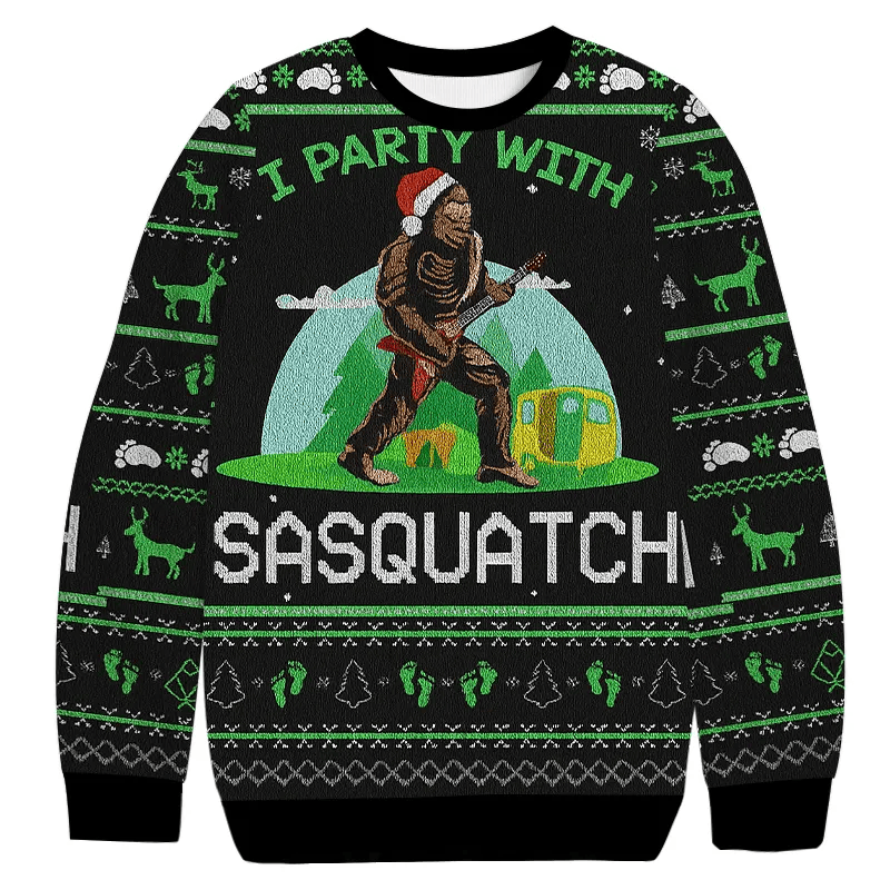 Santa Hat Bigfoot Vintage Christmas Sweater, Ugly Xmas Sweater, Christmas Ugly Sweatshirt