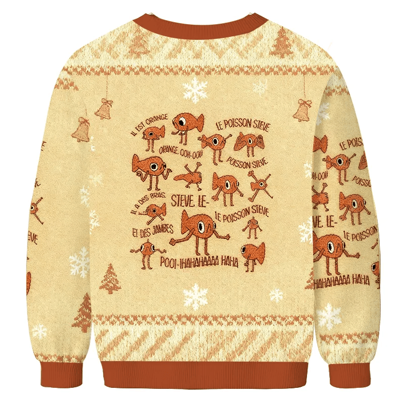 Funny Le Poisson Steve Vintage Christmas Sweater, Ugly Xmas Sweater, Christmas Ugly Sweatshirt