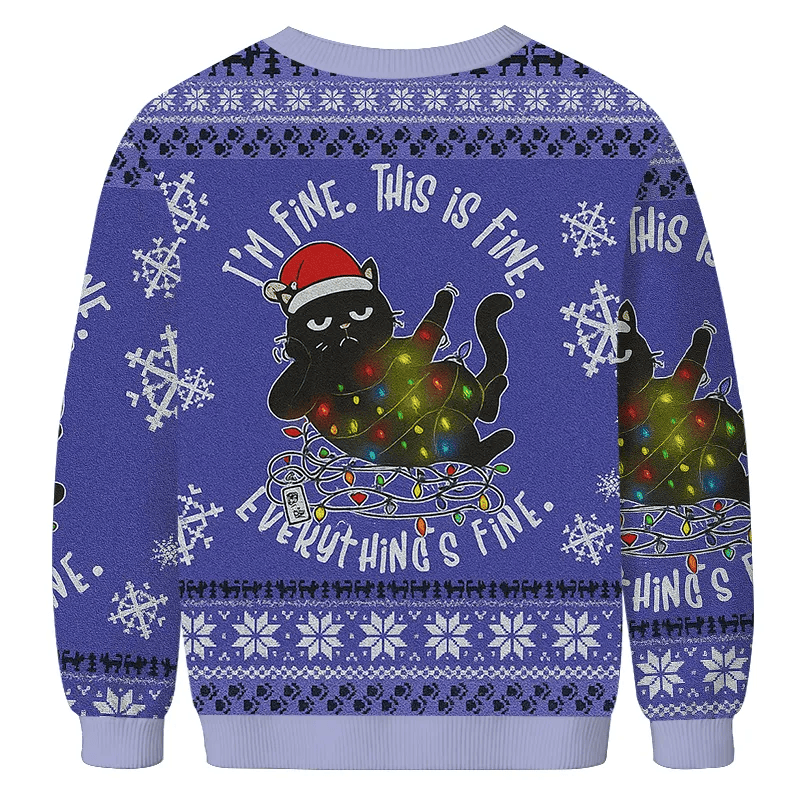 I'm An Indoor Cat Vintage Christmas Sweater, Ugly Xmas Sweater, Christmas Ugly Sweatshirt