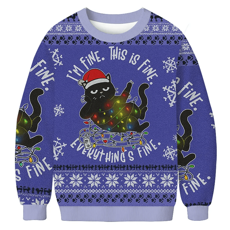 I'm An Indoor Cat Vintage Christmas Sweater, Ugly Xmas Sweater, Christmas Ugly Sweatshirt