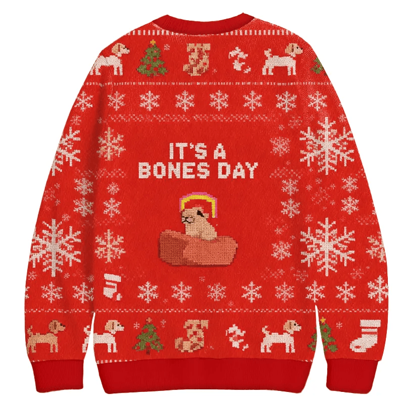 Bones Day Holiday Christmas Ugly Sweatshirt, Vintage Christmas Sweater, Ugly Xmas Sweater