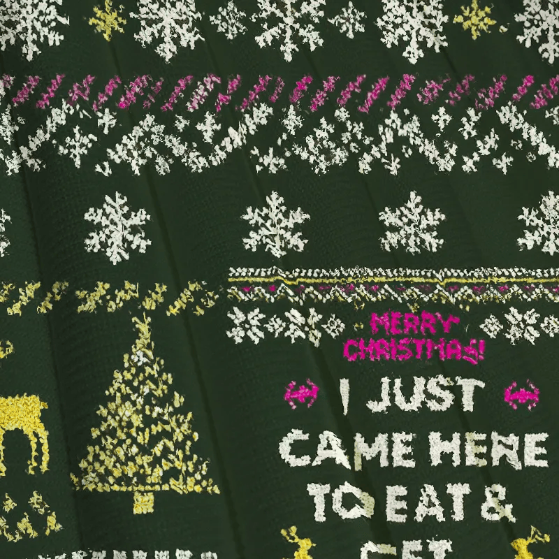 EAT AND RUN Christmas Ugly Sweatshirt, Vintage Christmas Sweater, Ugly Xmas Sweater