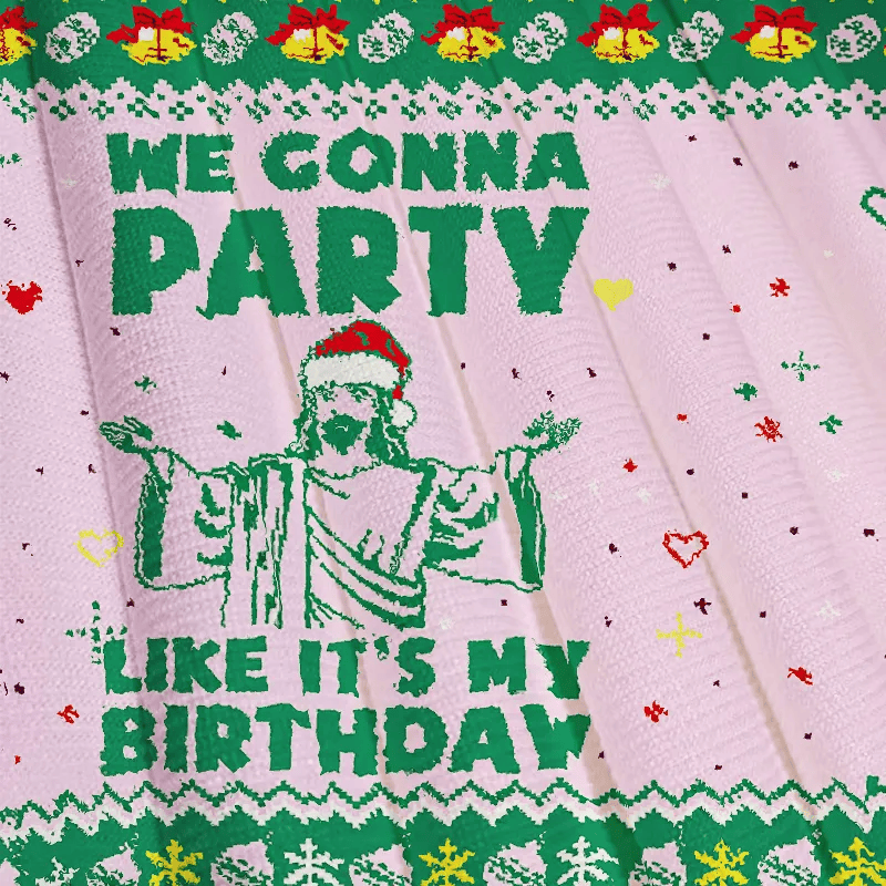 Jesus We Coona Party Christmas Ugly Sweatshirt, Vintage Christmas Sweater, Ugly Xmas Sweater