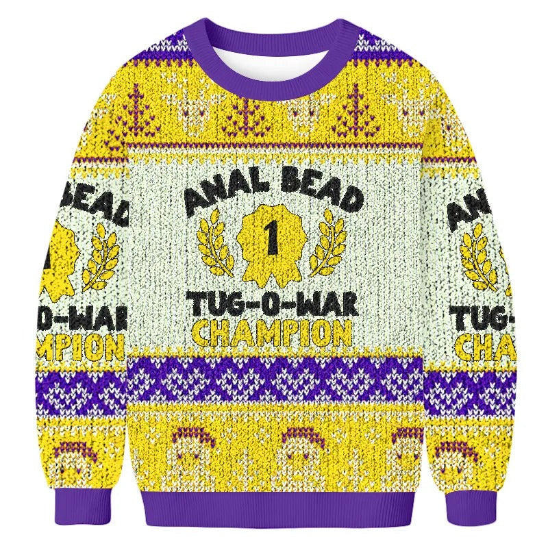 Bead Tug O War Champion Ugly Sweater, Funny Ugly Christmas Sweater, Xmas Ugly Sweatshirt