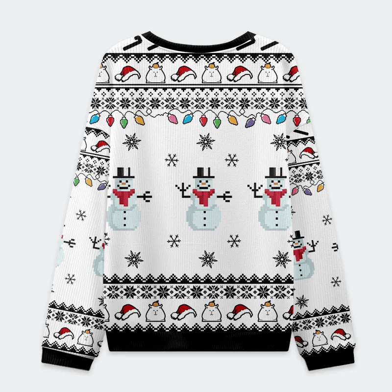 Capybara Smoking Christmas Ugly Sweatshirt, Vintage Christmas Sweater, Ugly Xmas Sweater