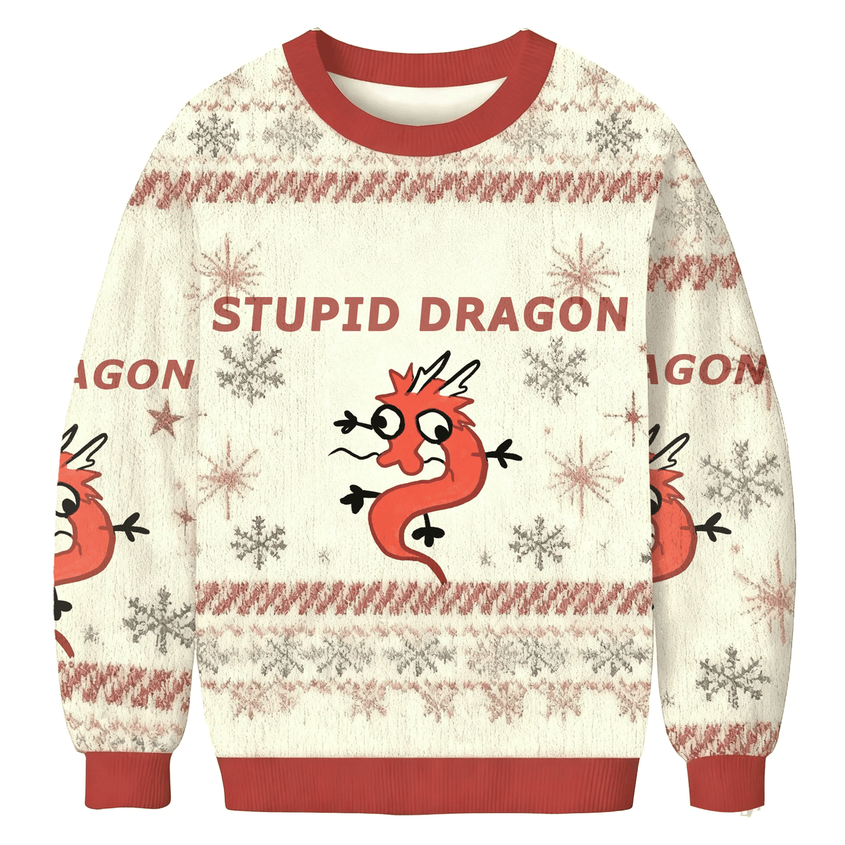Stupid Dragon Funny Ugly Sweater, Ugly Xmas Sweater, Christmas Ugly Sweatshirt